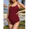 imageAmerican Trends Maternity Swimsuit One Piece Maternity Bathing Suit Round Neck Adjustable Shoulder Strap Pregnancy SwimwearWine