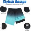 imageAmerican Trends Mens Swim Trunks Board Shorts Quick Dry Mens Swimming Trunks with Compression LinerBlack Blue Gradient