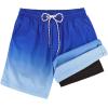 imageAmerican Trends Mens Swim Trunks Board Shorts Quick Dry Mens Swimming Trunks with Compression LinerBlue Gradient