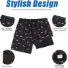 imageAmerican Trends Mens Swim Trunks Board Shorts Quick Dry Mens Swimming Trunks with Compression LinerPink Shark