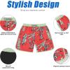 imageAmerican Trends Mens Swim Trunks Board Shorts Quick Dry Mens Swimming Trunks with Compression LinerZ Red Plantain