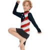imageBoy Long Sleeve Rash Guard Shirt UPF 50 Sun Protection Rashguard Swim ShirtAmerican Flag