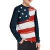 imageBoy Long Sleeve Rash Guard Shirt UPF 50 Sun Protection Rashguard Swim ShirtAmerican Flag