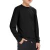 imageBoy Long Sleeve Rash Guard Shirt UPF 50 Sun Protection Rashguard Swim ShirtBlack