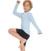imageBoy Long Sleeve Rash Guard Shirt UPF 50 Sun Protection Rashguard Swim ShirtBlue