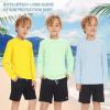 imageBoy Long Sleeve Rash Guard Shirt UPF 50 Sun Protection Rashguard Swim ShirtFluorescent Green