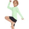 imageBoy Long Sleeve Rash Guard Shirt UPF 50 Sun Protection Rashguard Swim ShirtGreen