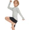 imageBoy Long Sleeve Rash Guard Shirt UPF 50 Sun Protection Rashguard Swim ShirtGrey