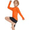 imageBoy Long Sleeve Rash Guard Shirt UPF 50 Sun Protection Rashguard Swim ShirtNeon Orange