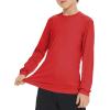 imageBoy Long Sleeve Rash Guard Shirt UPF 50 Sun Protection Rashguard Swim ShirtRed