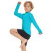 imageBoy Long Sleeve Rash Guard Shirt UPF 50 Sun Protection Rashguard Swim ShirtSky Blue