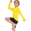 imageBoy Long Sleeve Rash Guard Shirt UPF 50 Sun Protection Rashguard Swim ShirtYellow