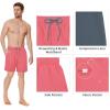 imageMens Quick Dry Swim Trunks with Compression Liner Broad Shorts Bathing Suit Short with Pockets Pink XL