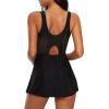 imageWomens Tummy Control Swimsuits Vintage Swim Dress One Piece Bathing Suits for Women Plus Size Swimdress01 Black Swim Dress
