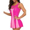 imageWomens Tummy Control Swimsuits Vintage Swim Dress One Piece Bathing Suits for Women Plus Size SwimdressHot Pink