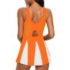 imageWomens Tummy Control Swimsuits Vintage Swim Dress One Piece Bathing Suits for Women Plus Size SwimdressOrange White