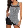 imageWomens Tummy Control Swimsuits Vintage Swim Dress One Piece Bathing Suits for Women Plus Size SwimdressStripe Swimdress
