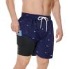 Navy Blue Fish Bone