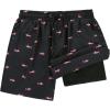 imageMens Swim Trunks Quick Dry Bathing Suits Novelty Board Shorts with Compression Liner Pink Shark 2XL
