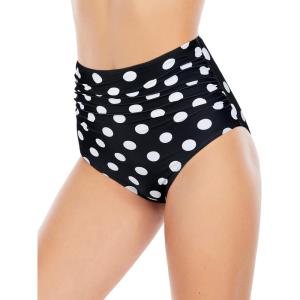imageAmerican Trends High Waisted Bikini Bottoms Ruched Tummy Control Swimsuits Bottoms Sexy Swim Bottom Bathing Suits for WomenBlackwhite Dot