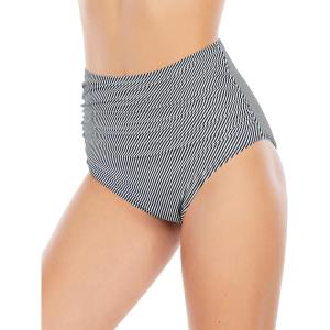 imageAmerican Trends High Waisted Bikini Bottoms Ruched Tummy Control Swimsuits Bottoms Sexy Swim Bottom Bathing Suits for WomenBlackwhite Striped