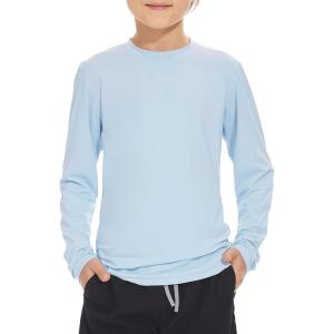 imageBoy Long Sleeve Rash Guard Shirt UPF 50 Sun Protection Rashguard Swim ShirtBlue