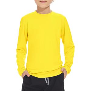 imageBoy Long Sleeve Rash Guard Shirt UPF 50 Sun Protection Rashguard Swim ShirtYellow