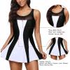 imageAmerican Trends Bathing Suit for Women Tummy Control Swim Dress One Piece Swimsuits Mesh Swimming Suit Skirt SwimwearBlack White