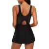 imageAmerican Trends Bathing Suit for Women Tummy Control Swim Dress One Piece Swimsuits Mesh Swimming Suit Skirt SwimwearBlackwhite