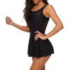 imageAmerican Trends Bathing Suit for Women Tummy Control Swim Dress One Piece Swimsuits Mesh Swimming Suit Skirt SwimwearBlackwhite