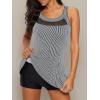 imageAmerican Trends Bathing Suit for Women Tummy Control Swim Dress One Piece Swimsuits Mesh Swimming Suit Skirt SwimwearGrey Stripe
