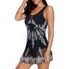 imageAmerican Trends Bathing Suits Tummy Control Womens Mesh Swimdress One Piece Swimsuits for Women Athletic SwimwearBlack Swimsuit