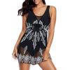 imageAmerican Trends Bathing Suits Tummy Control Womens Mesh Swimdress One Piece Swimsuits for Women Athletic SwimwearBlack Swimsuit