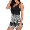 imageAmerican Trends Bathing Suits Tummy Control Womens Mesh Swimdress One Piece Swimsuits for Women Athletic SwimwearBlackwhite Swimdress