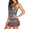 imageAmerican Trends Bathing Suits Tummy Control Womens Mesh Swimdress One Piece Swimsuits for Women Athletic SwimwearOrange Grey