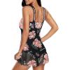 imageAmerican Trends Bathing Suits Tummy Control Womens Mesh Swimdress One Piece Swimsuits for Women Athletic SwimwearPinkfloral
