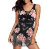 imageAmerican Trends Bathing Suits Tummy Control Womens Mesh Swimdress One Piece Swimsuits for Women Athletic SwimwearPinkfloral