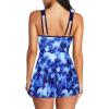 imageAmerican Trends Bathing Suits Tummy Control Womens Mesh Swimdress One Piece Swimsuits for Women Athletic SwimwearZ Floralsky Blue