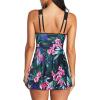 imageAmerican Trends Bathing Suits Tummy Control Womens Mesh Swimdress One Piece Swimsuits for Women Athletic SwimwearZ Redgreen Floral