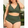 imageAmerican Trends Womens Plus Size Bikini Two Piece Swimsuits Tummy Control Bathing Suits High Waisted Bikini SwimwearArmy Green