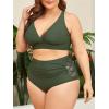 imageAmerican Trends Womens Plus Size Bikini Two Piece Swimsuits Tummy Control Bathing Suits High Waisted Bikini SwimwearArmy Green