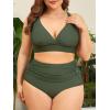 imageAmerican Trends Womens Plus Size Bikini Two Piece Swimsuits Tummy Control Bathing Suits High Waisted Bikini SwimwearArmy Green