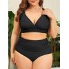 imageAmerican Trends Womens Plus Size Bikini Two Piece Swimsuits Tummy Control Bathing Suits High Waisted Bikini SwimwearBlack