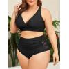 imageAmerican Trends Womens Plus Size Bikini Two Piece Swimsuits Tummy Control Bathing Suits High Waisted Bikini SwimwearBlack