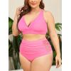 imageAmerican Trends Womens Plus Size Bikini Two Piece Swimsuits Tummy Control Bathing Suits High Waisted Bikini SwimwearPink