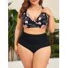 imageAmerican Trends Womens Plus Size Bikini Two Piece Swimsuits Tummy Control Bathing Suits High Waisted Bikini SwimwearPink Flower