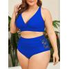 imageAmerican Trends Womens Plus Size Bikini Two Piece Swimsuits Tummy Control Bathing Suits High Waisted Bikini SwimwearRoyal Blue