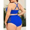 imageAmerican Trends Womens Plus Size Bikini Two Piece Swimsuits Tummy Control Bathing Suits High Waisted Bikini SwimwearRoyal Blue