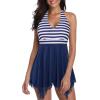 imageBathing Suits for Women Tummy Control Plus Size Womens One Piece Swimsuit Athletic SwimdressBlue Stripe