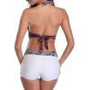 imageWomens Sporty Two Piece Swimsuits Halter Push Up Bathing Suits Athletic Swimwear for Women02 Flower Printed